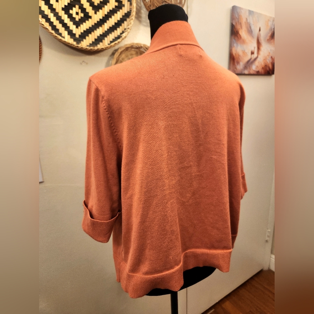 JM Collection Women's Orange Cardigan Sweater - Picture 5 of 6